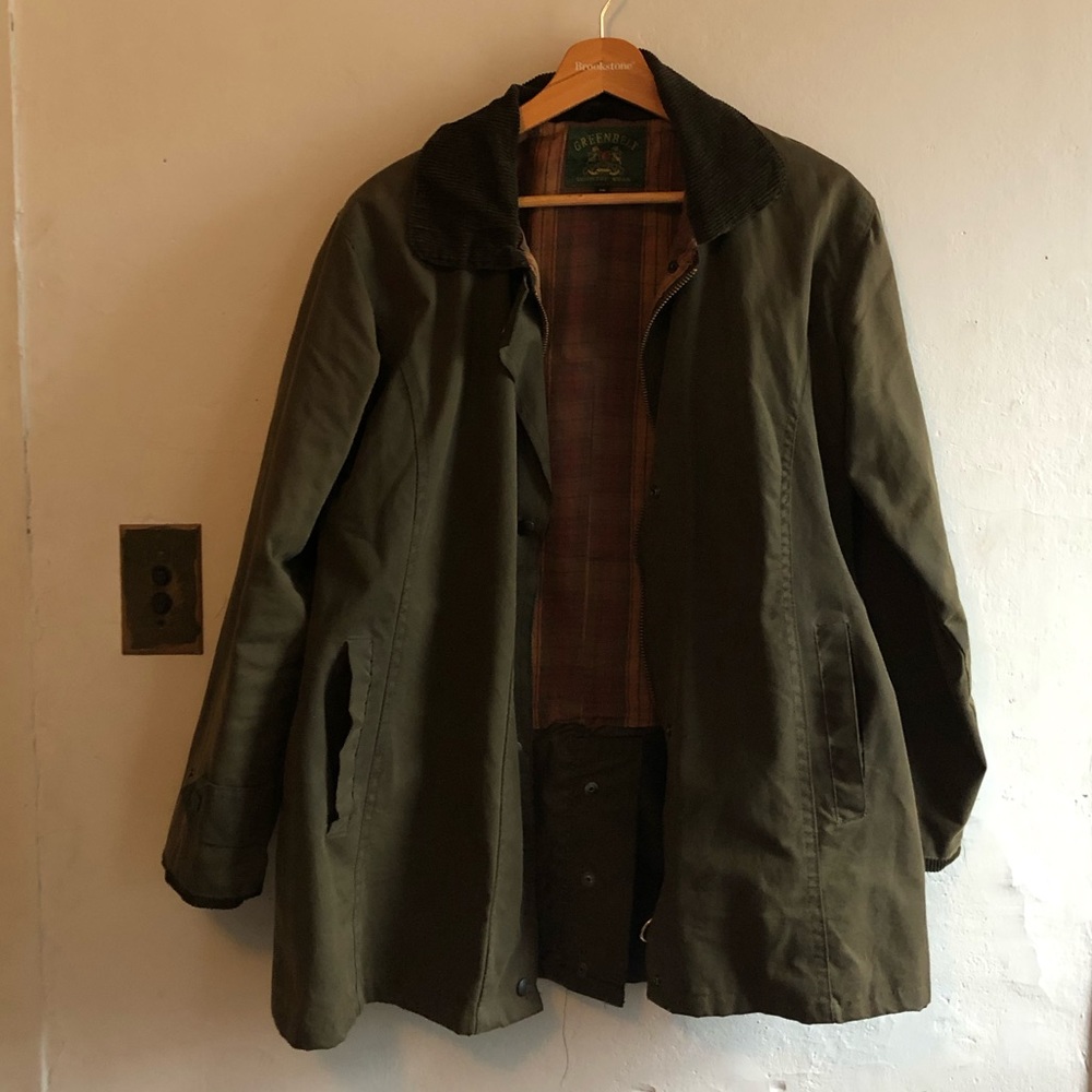 Green Belt Country Wear waxed canvas jacket olive green